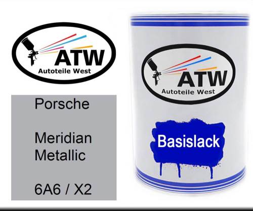 Porsche, Meridian Metallic, 6A6 / X2: 500ml Lackdose, von ATW Autoteile West.